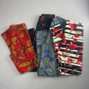 LulaRoe Leggings Bundle - Red, Blue,‎ Black, Floral Striped Funky Patterns Soft